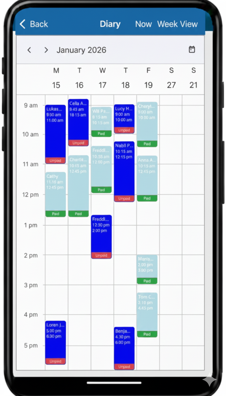 Instructor diary screenshot 3