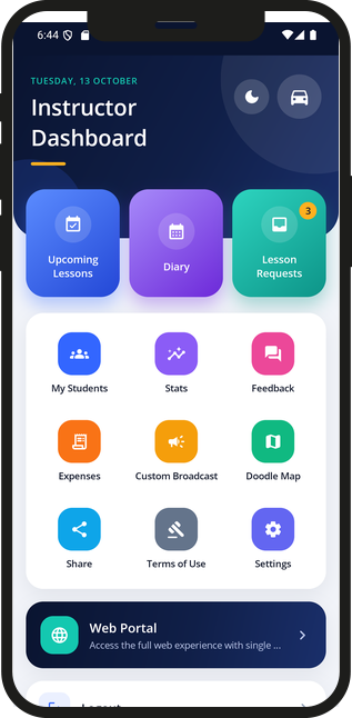 Driving Instructor Manager dashboard